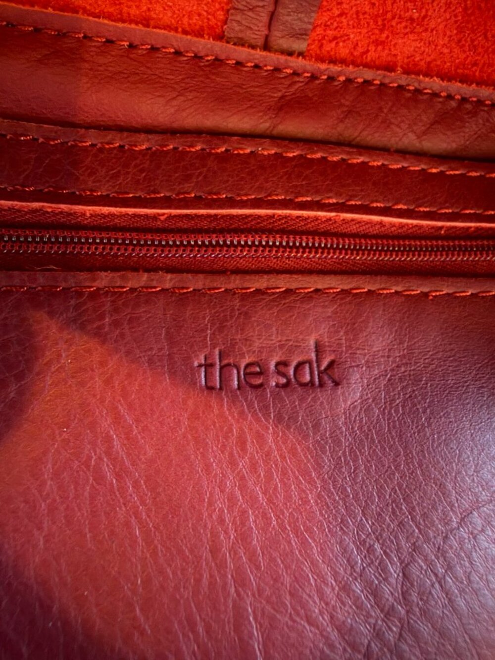 The Sak Large Tote (Los Feliz Collection). New. No tags. Red and Brown Leather - Picture 8 of 8